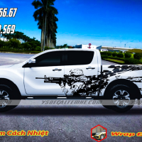 Tem xe Mazda BT50  Trắng đen BT_7757